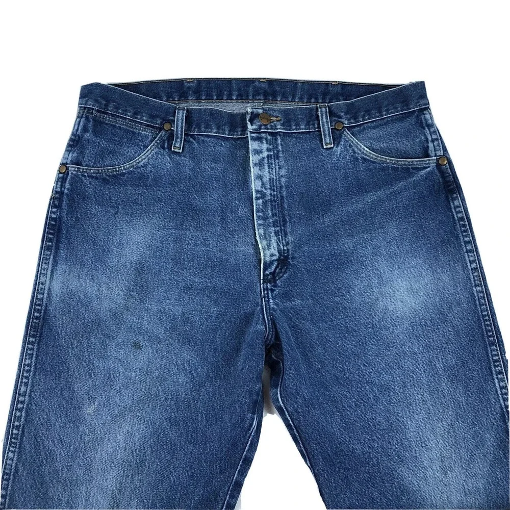 Wrangler 13MWZ Denim Blue Jeans 38x29 Cowboy‎ Jeans Straight Fit Rodeo Cut Style